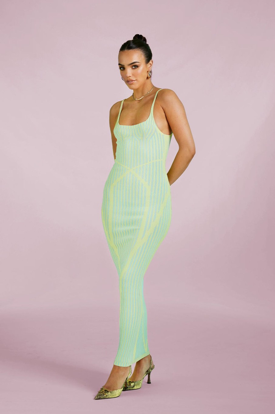 Dresses Murci | Body Contour Knit Maxi In Garden