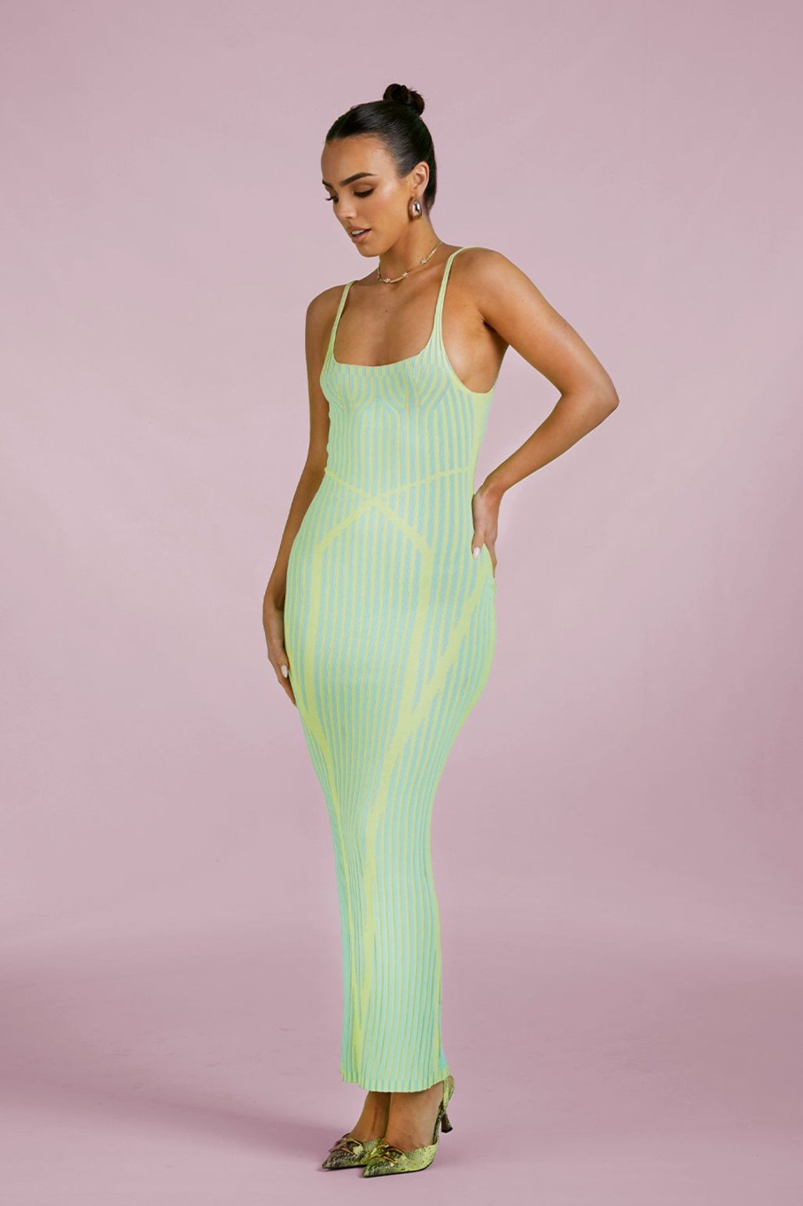 Dresses Murci | Body Contour Knit Maxi In Garden