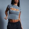 Tops Murci | Split Detail Top In Washed Charcoal