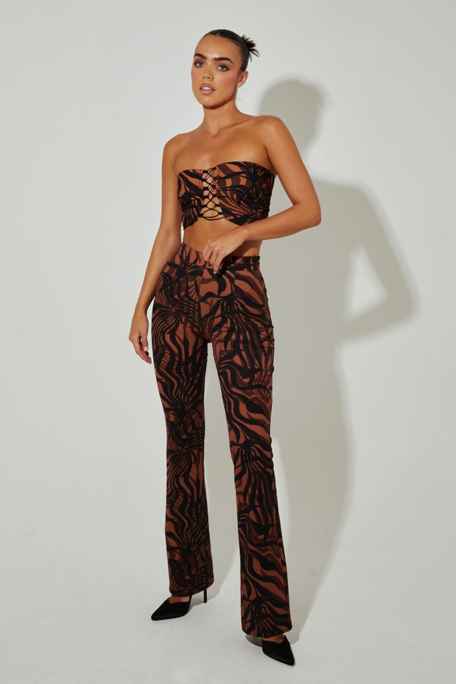 Trousers Murci | Fit And Flare Trousers In Chestnut Leaf