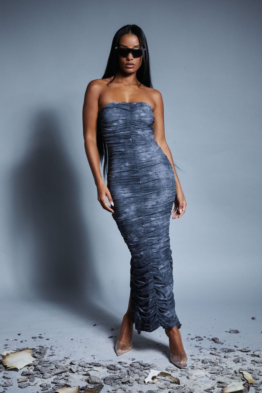Dresses Murci | Ruched Maxi Dress In Crater