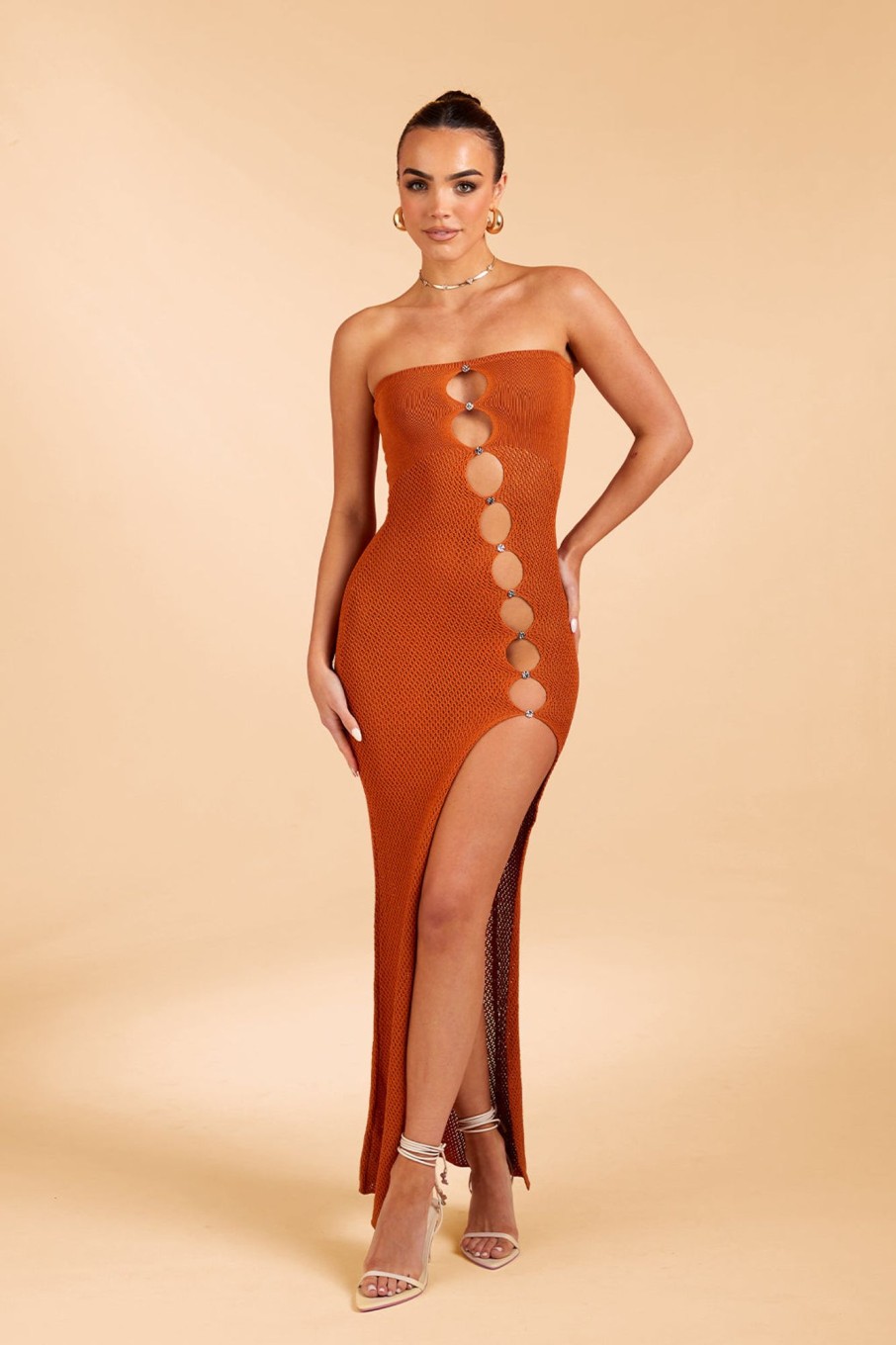 Dresses Murci | Keyhole Bandeau Maxi Dress In Sunset
