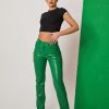 Trousers Murci | Green Leather Trousers