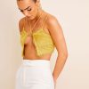 Tops Murci | Yellow Eyelash Crop Top